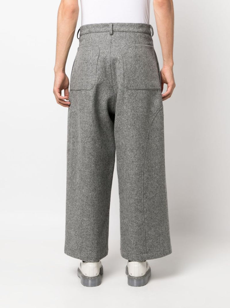 Grey Carpenter Wool Wide-leg Trousers