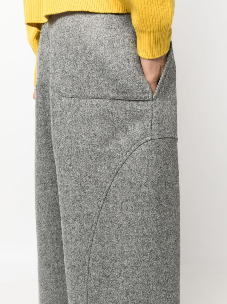 Grey Carpenter Wool Wide-leg Trousers