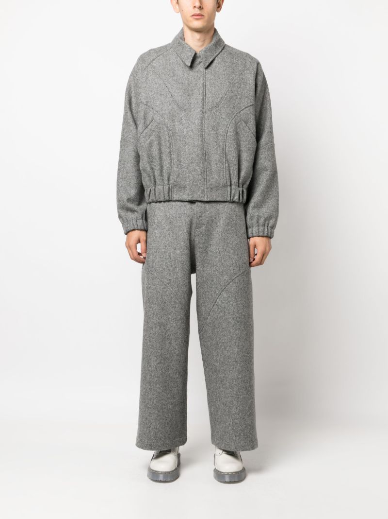 Grey Carpenter Wool Wide-leg Trousers