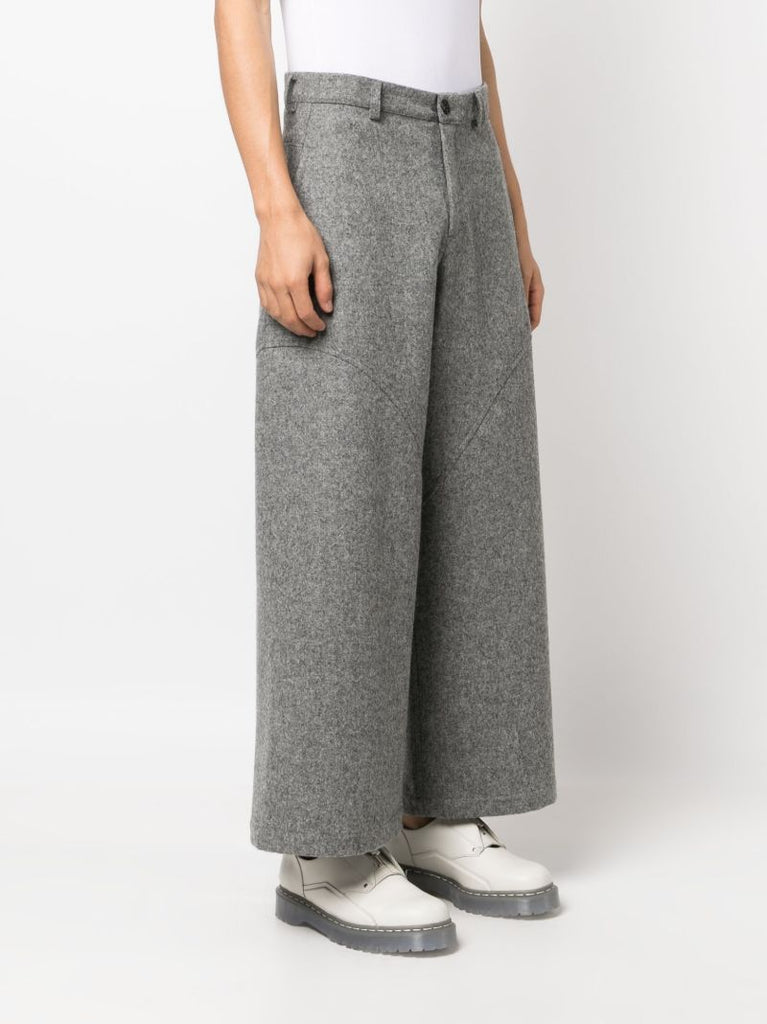 Grey Carpenter Wool Wide-leg Trousers