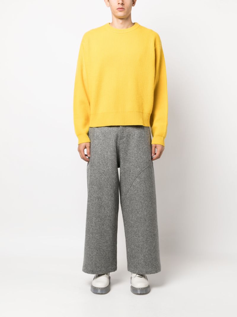 Yellow Mackenzie Ribbed-knit Wool Sweater