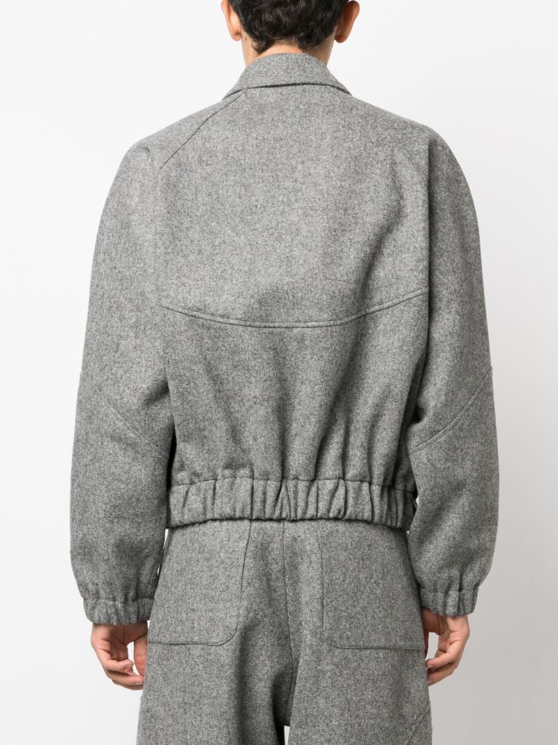 Grey Ji Ji Wool Bomber Jacket