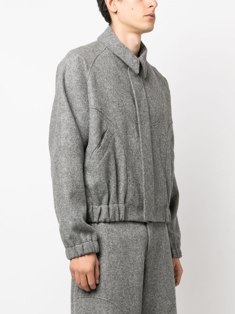 Grey Ji Ji Wool Bomber Jacket