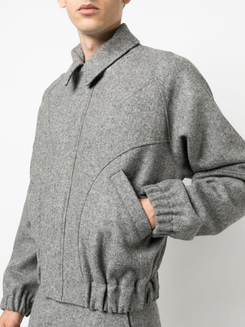 Grey Ji Ji Wool Bomber Jacket