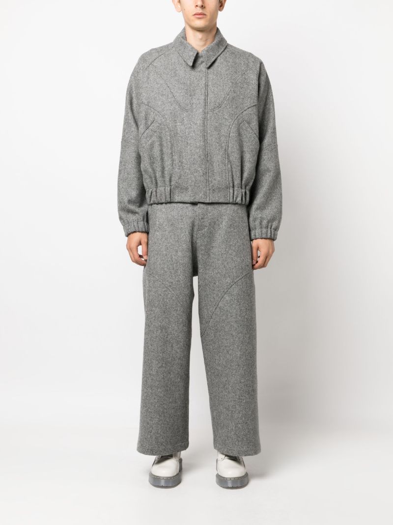 Grey Ji Ji Wool Bomber Jacket