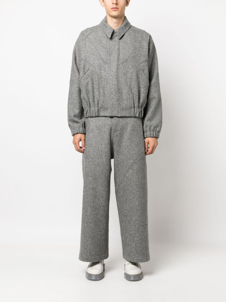 Grey Ji Ji Wool Bomber Jacket