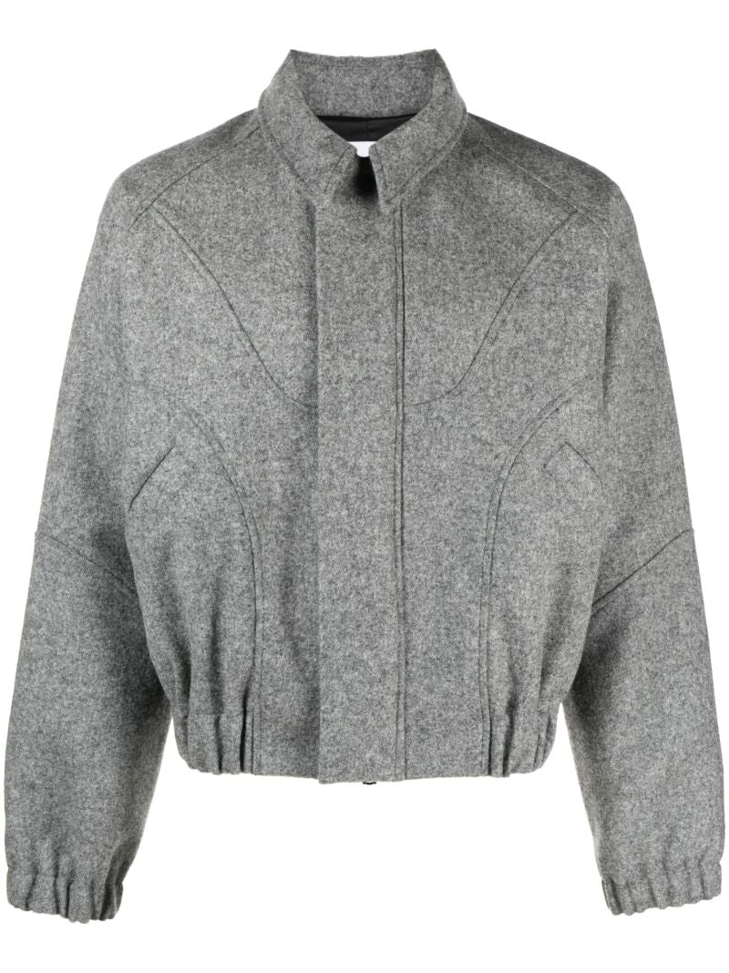Grey Ji Ji Wool Bomber Jacket