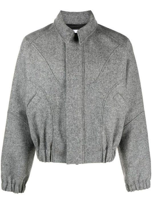 Grey Ji Ji Wool Bomber Jacket
