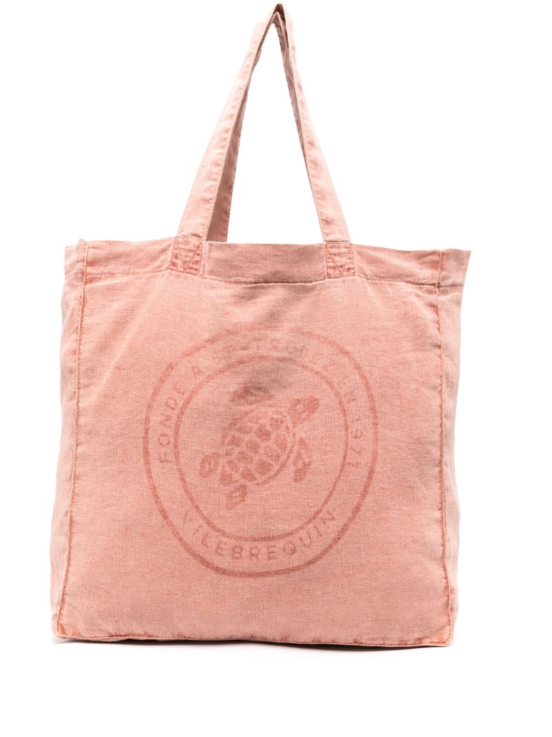 Orange Turtle Logo Tote Bag