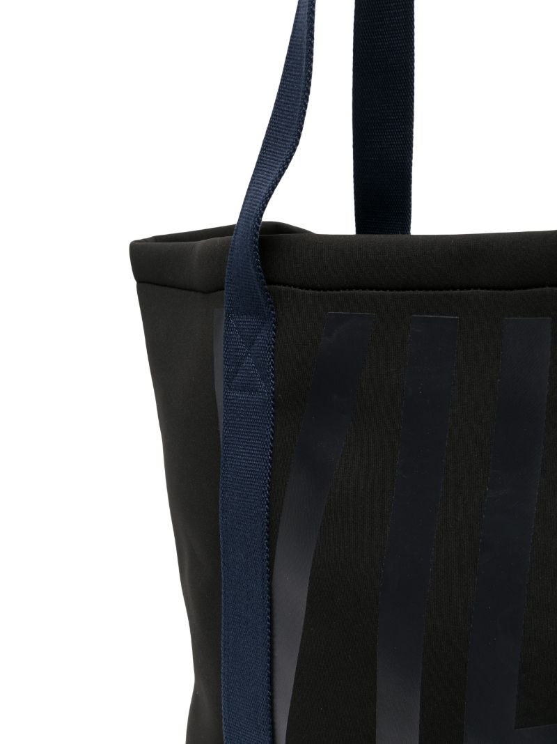 Black Logo Print Large Beach Bag