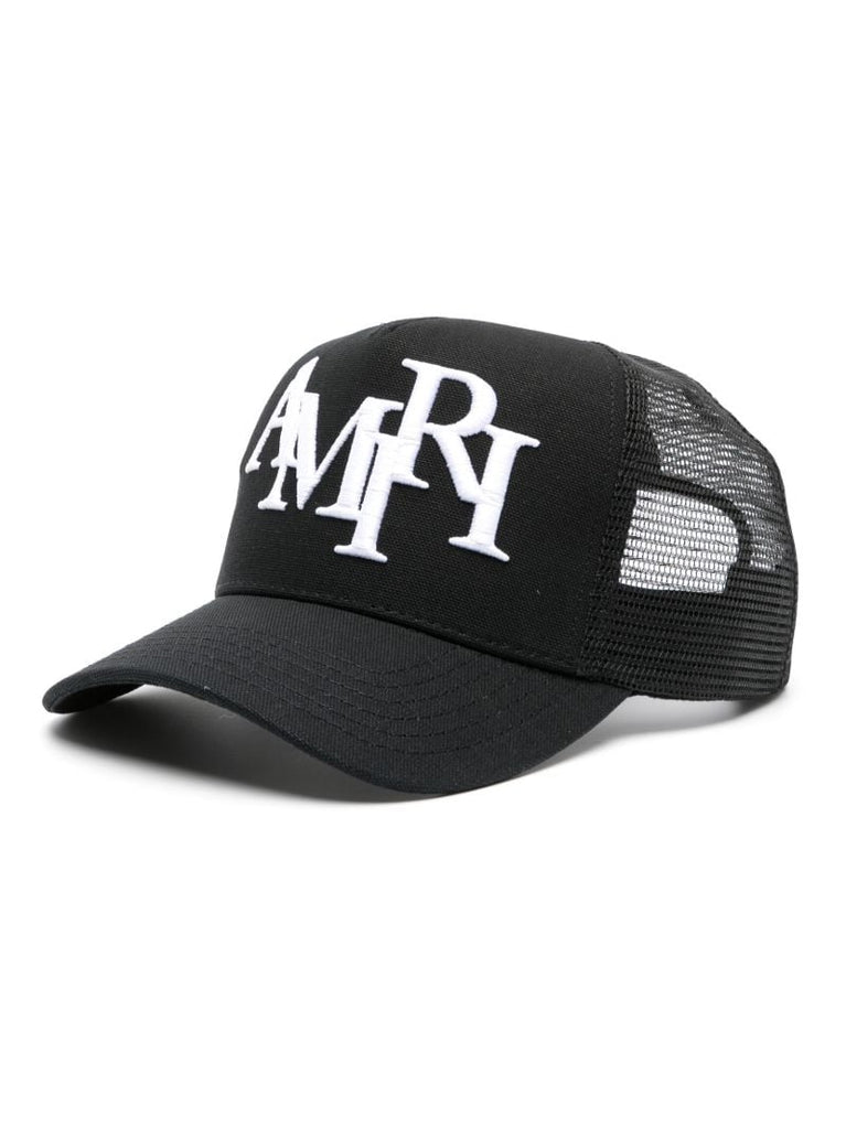 Black Logo-embroidered Trucker Cap
