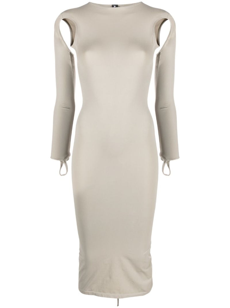 Grey Cut-out Midi Dress