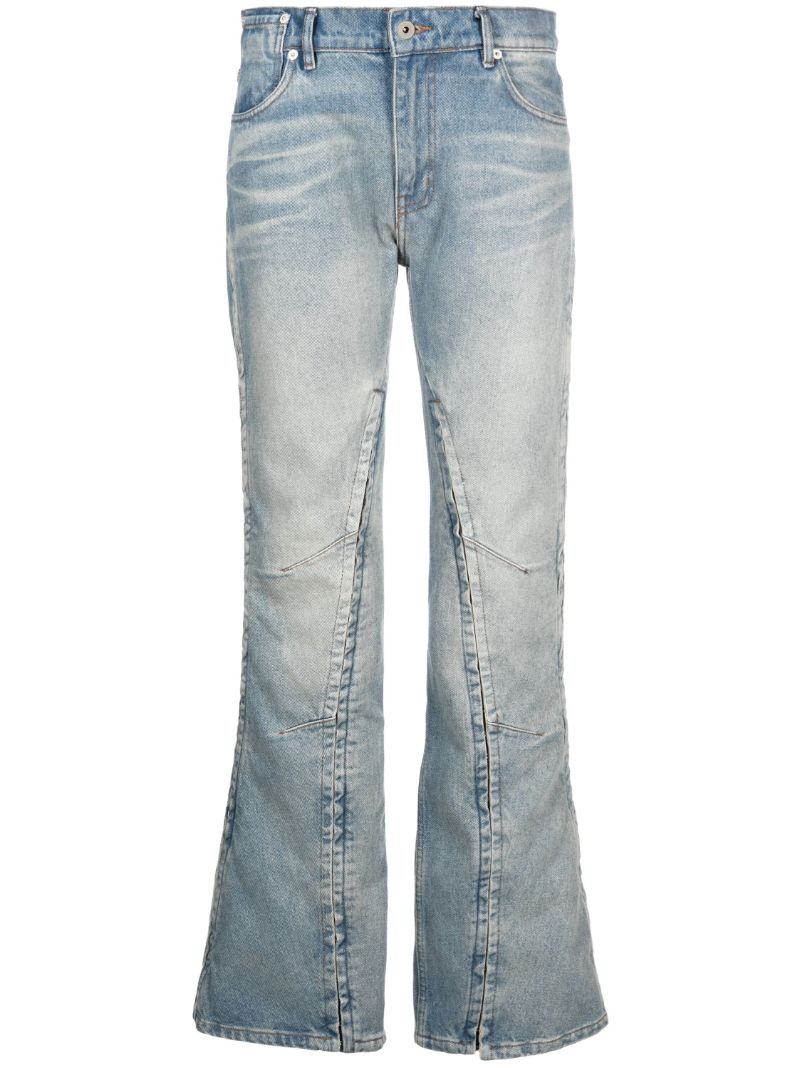 Blue Hook and Eye Flared Jeans