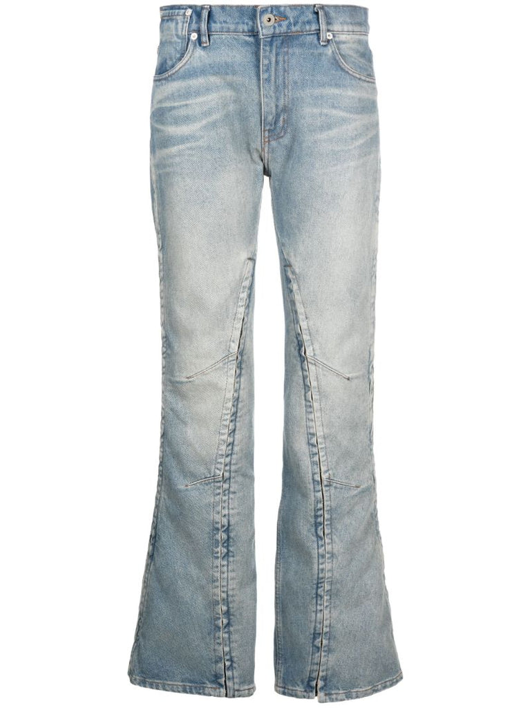 Blue Hook and Eye Flared Jeans