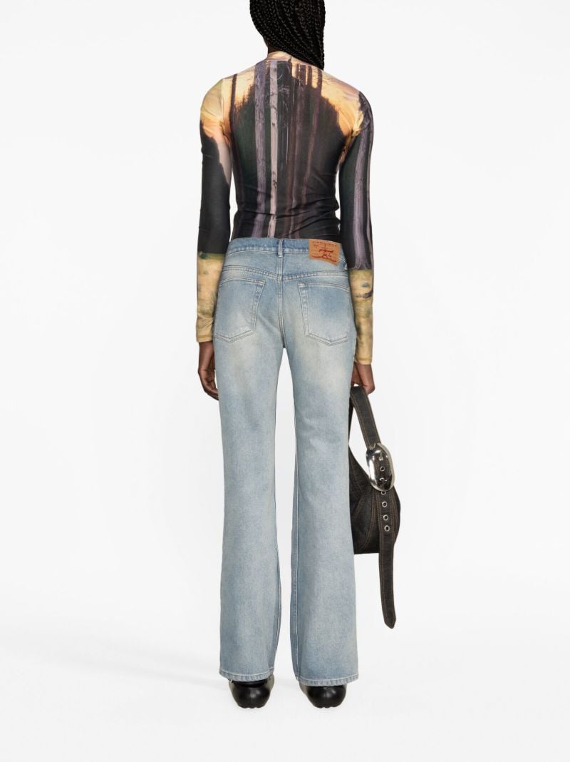 Blue Hook and Eye Flared Jeans