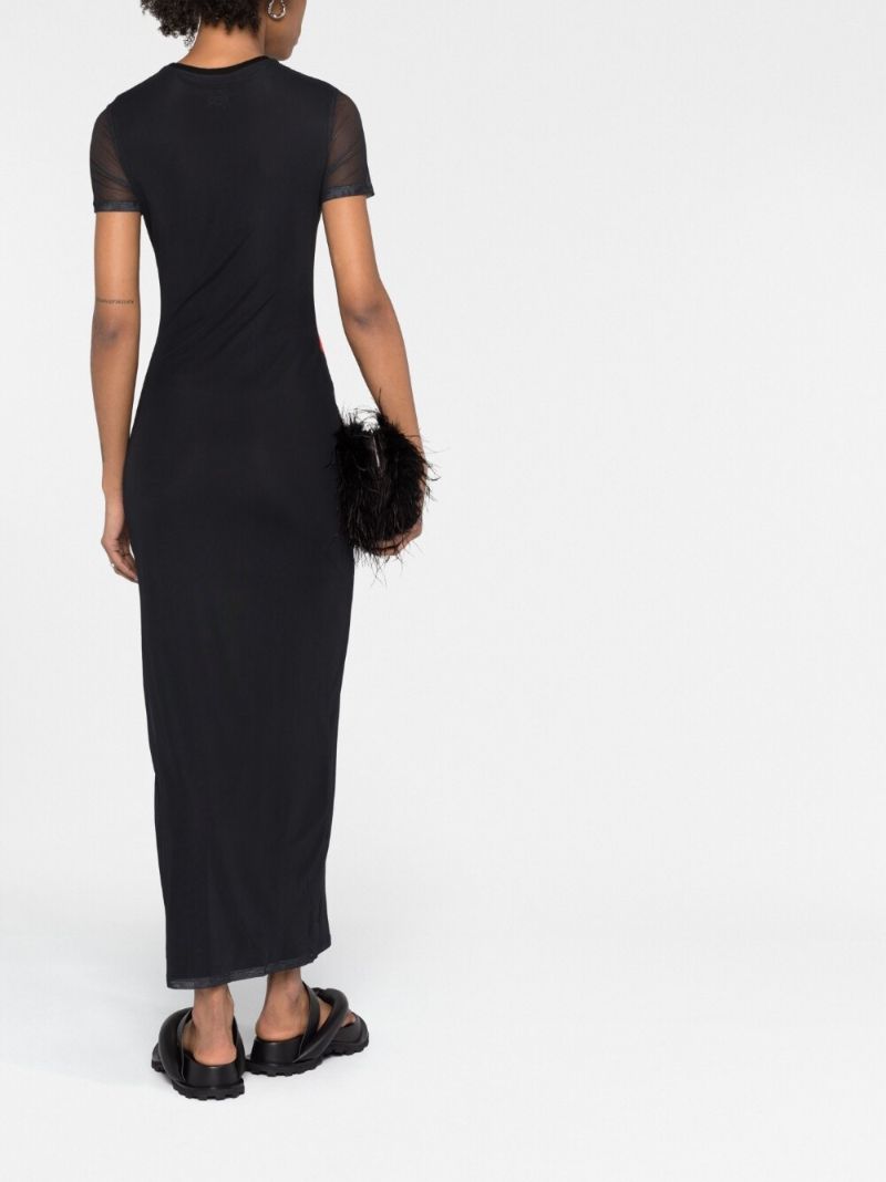 Black Anthurium Printed Maxi Dress
