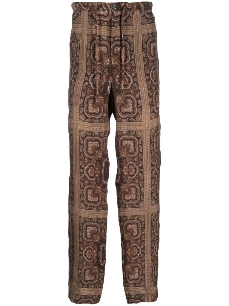 Brown Demis Paisley-print Trousers