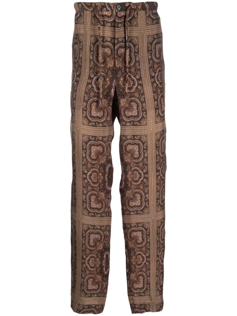 Brown Demis Paisley-print Trousers