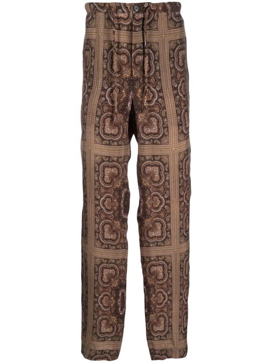 Brown Demis Paisley-print Trousers