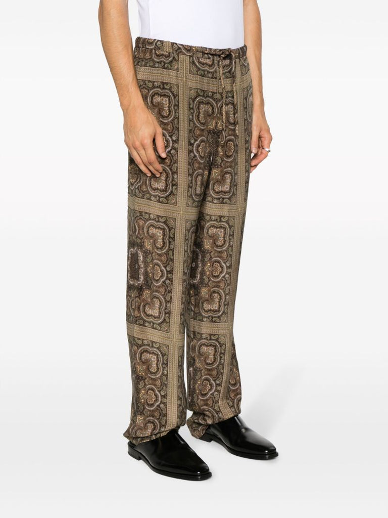 Brown Demis Paisley-print Trousers