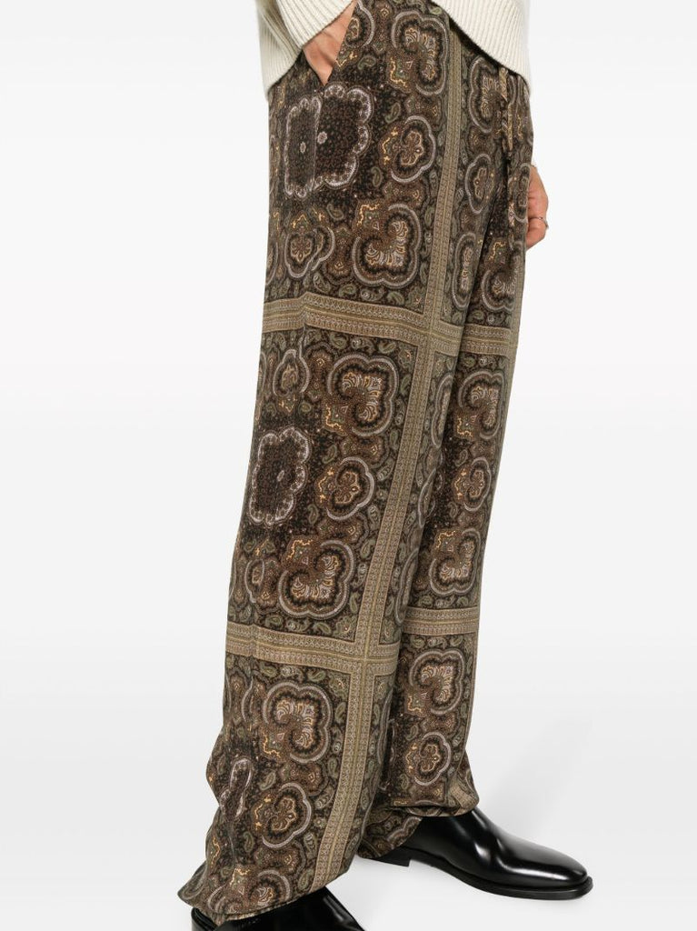 Brown Demis Paisley-print Trousers