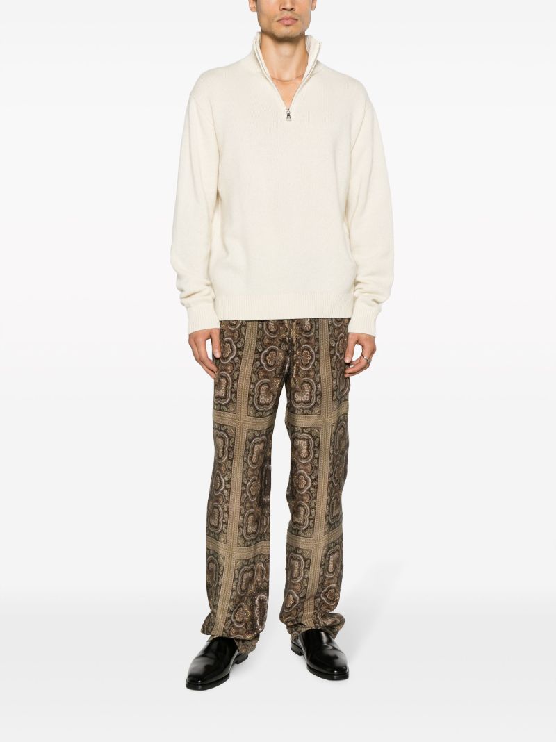 Brown Demis Paisley-print Trousers