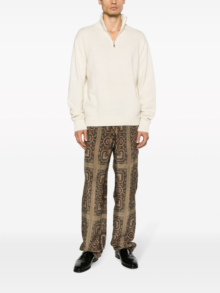 Brown Demis Paisley-print Trousers