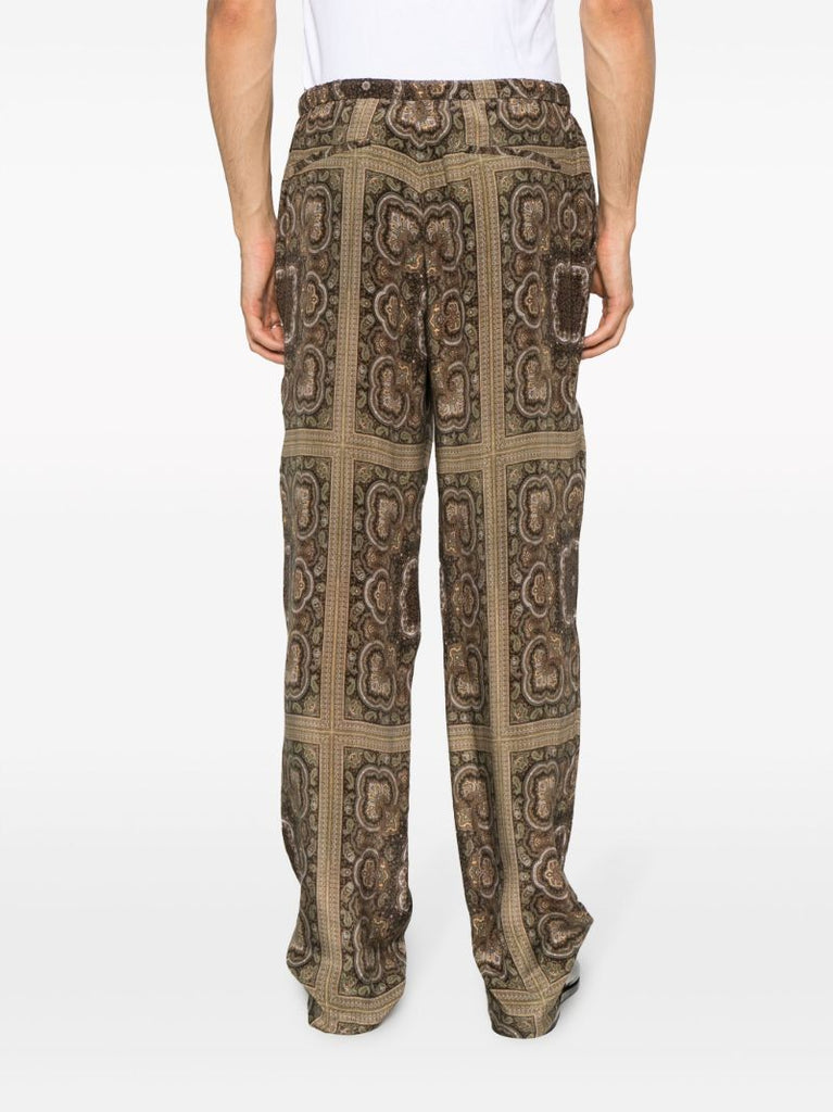 Brown Demis Paisley-print Trousers