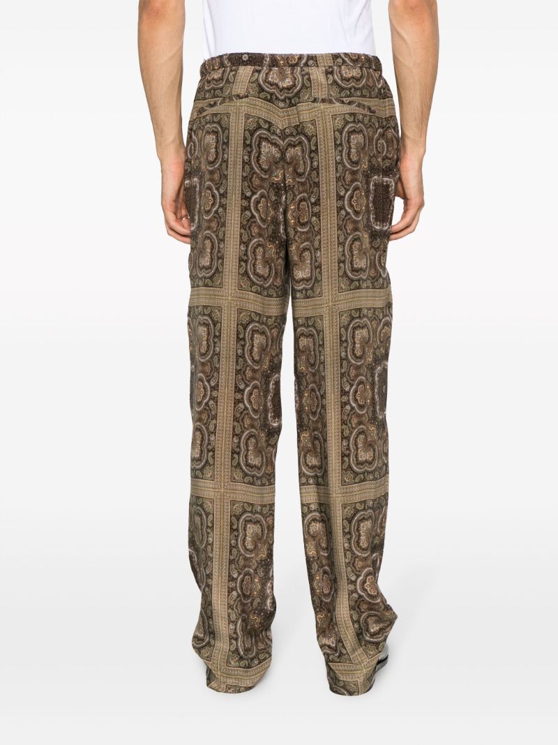 Brown Demis Paisley-print Trousers