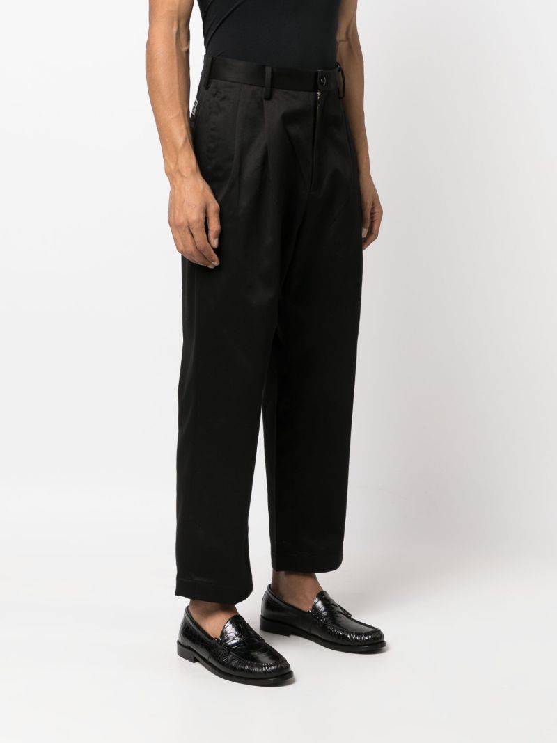 Black Satin Straight-leg Trousers