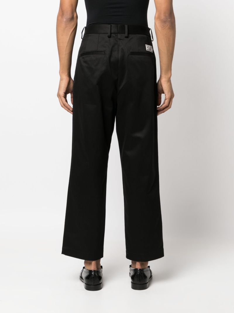 Black Satin Straight-leg Trousers