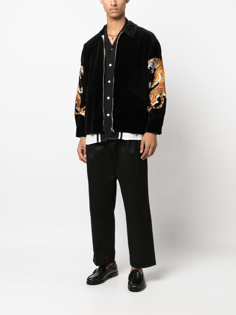 Black Satin Straight-leg Trousers