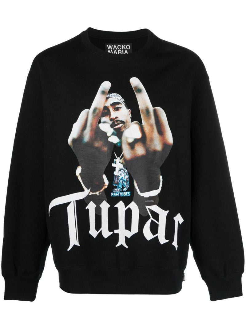 X Jean-michel Basquiat Black Tupac-print Sweatshirt