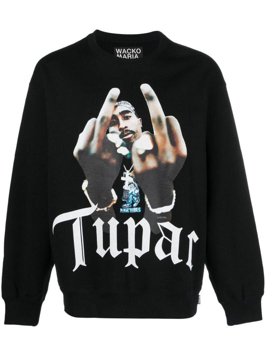 X Jean-michel Basquiat Black Tupac-print Sweatshirt