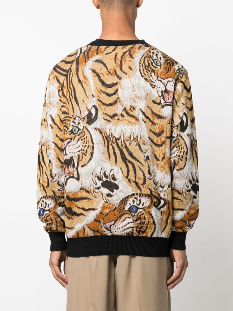X Tim Lehi Orange Tiger Jacquard Sweatshirt