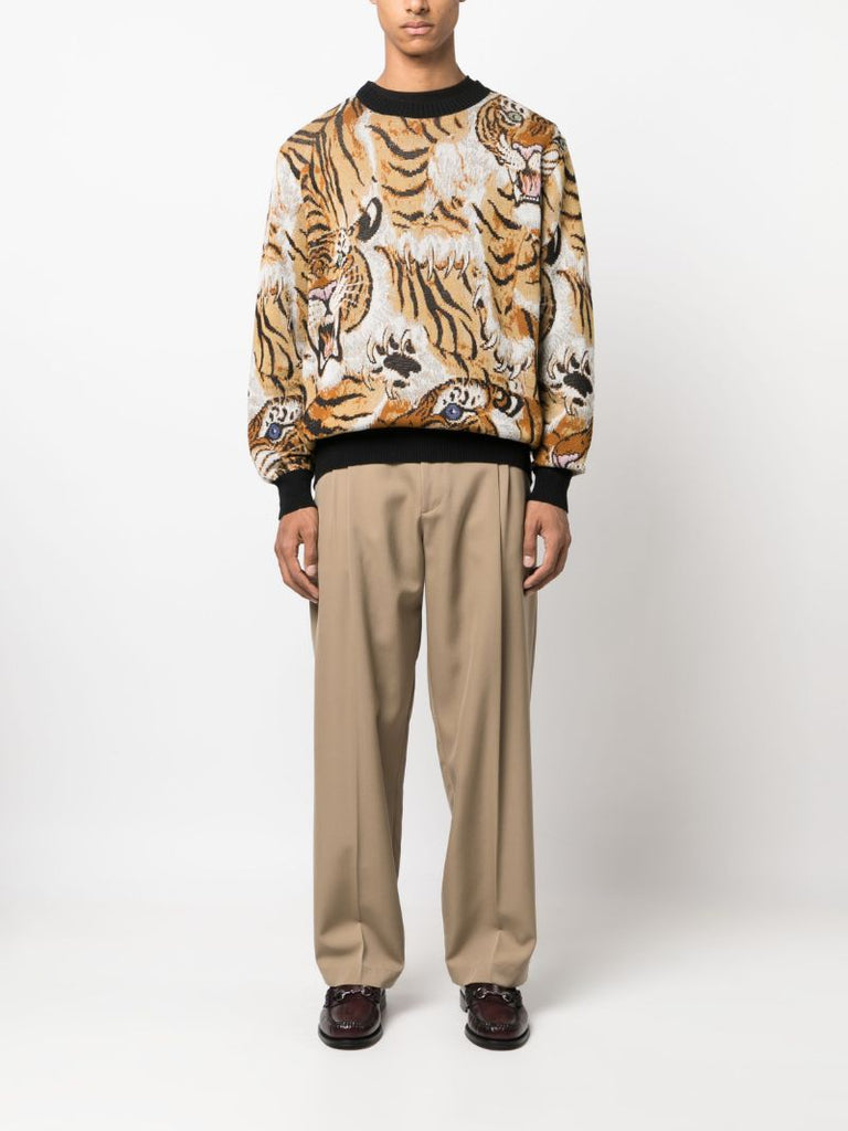 X Tim Lehi Orange Tiger Jacquard Sweatshirt