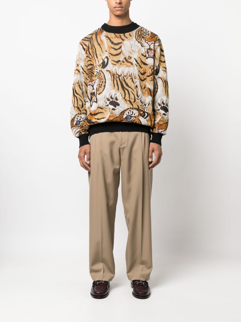 X Tim Lehi Orange Tiger Jacquard Sweatshirt