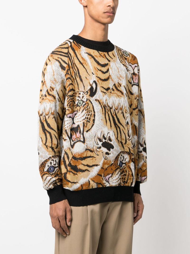 X Tim Lehi Orange Tiger Jacquard Sweatshirt