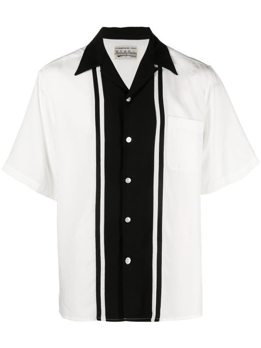White Two-tone 50s Lyocell Shirt