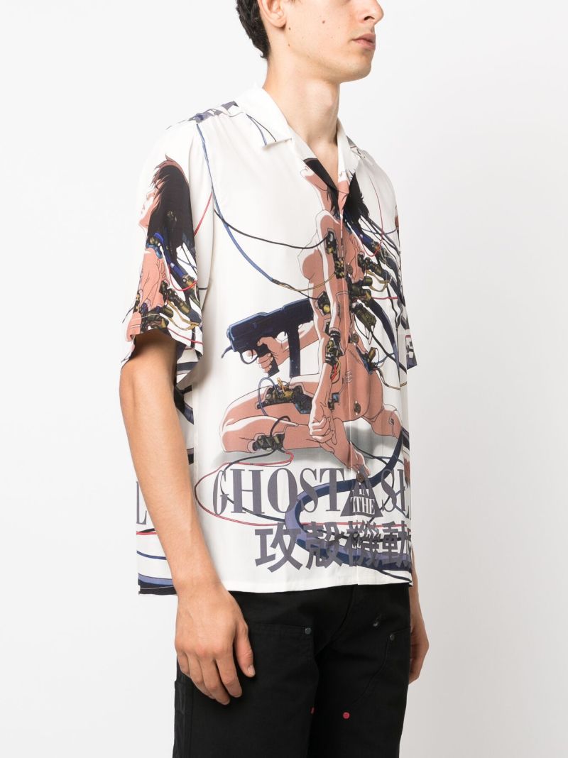 White Ghost in the Shell-print Shirt
