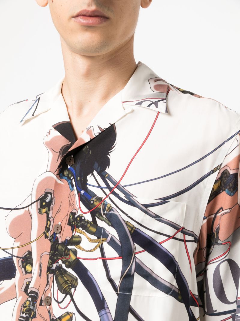 White Ghost in the Shell-print Shirt
