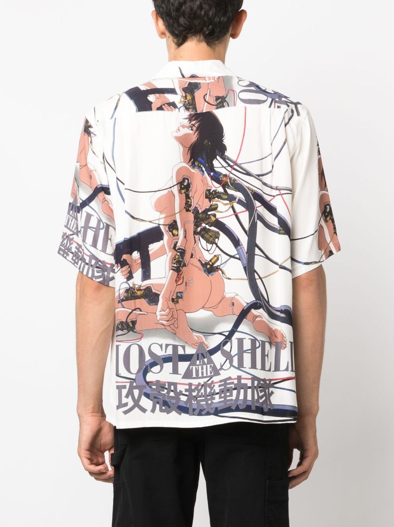 White Ghost in the Shell-print Shirt