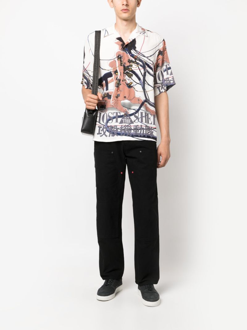 White Ghost in the Shell-print Shirt