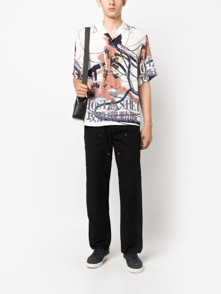 White Ghost in the Shell-print Shirt