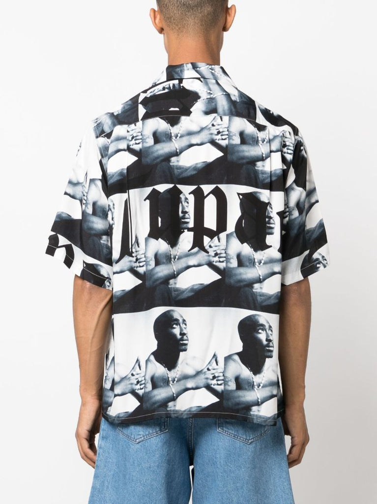 X Jean-michel Basquiat Black Tupac-print Shirt