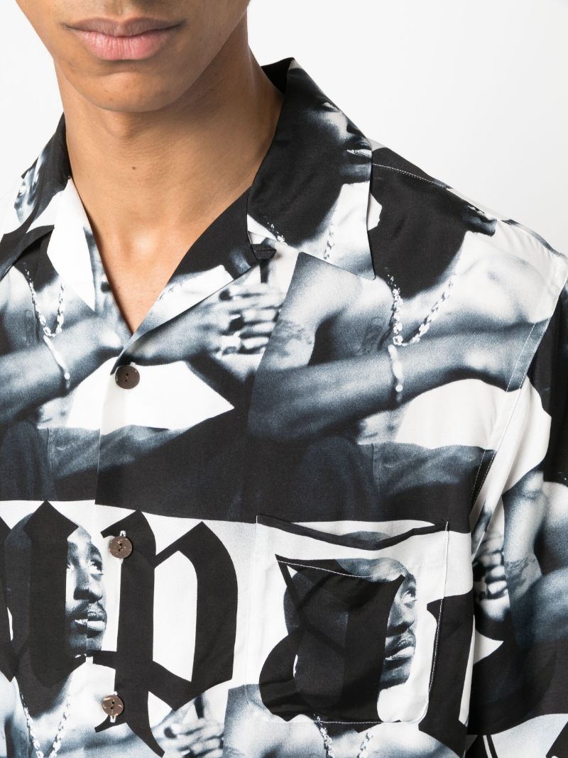 X Jean-michel Basquiat Black Tupac-print Shirt