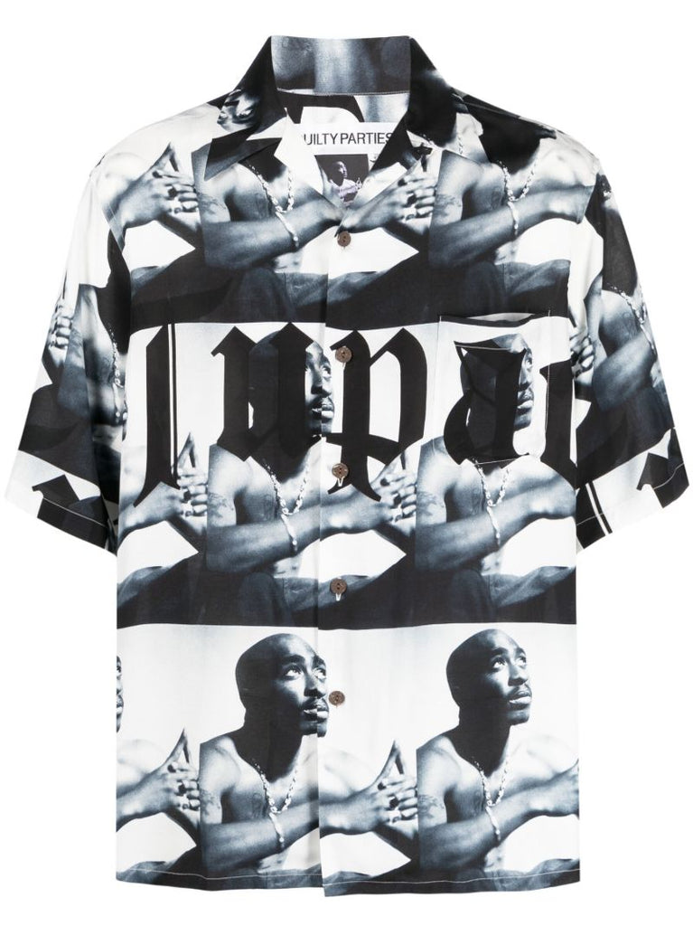 X Jean-michel Basquiat Black Tupac-print Shirt