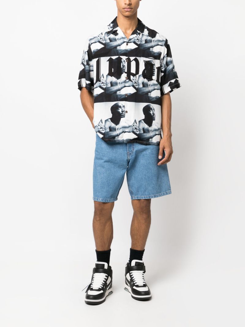 X Jean-michel Basquiat Black Tupac-print Shirt