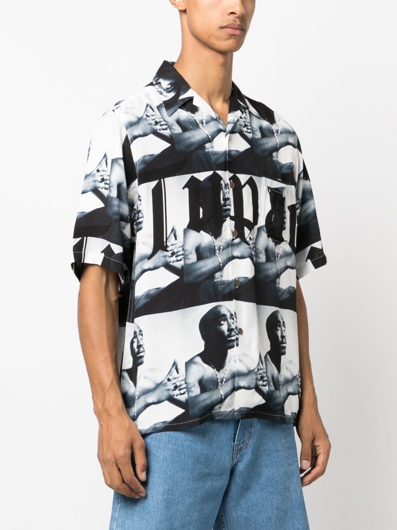X Jean-michel Basquiat Black Tupac-print Shirt