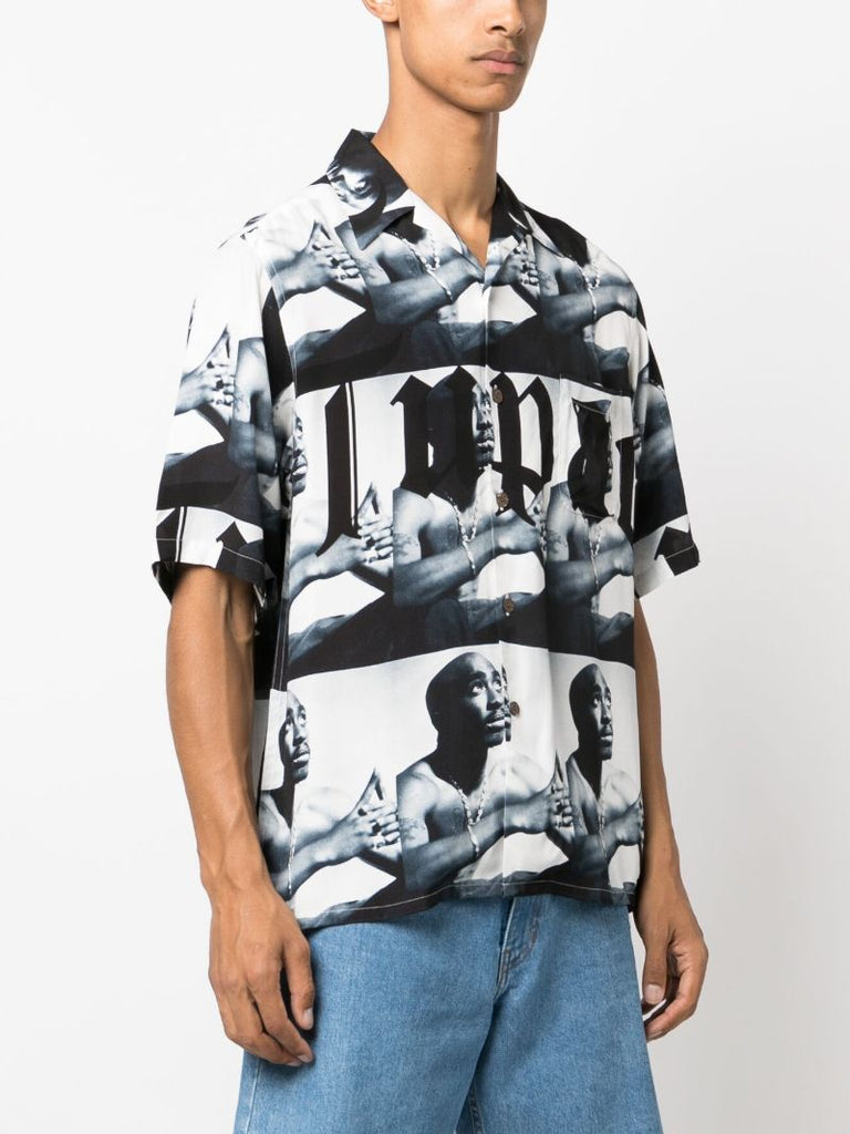 X Jean-michel Basquiat Black Tupac-print Shirt